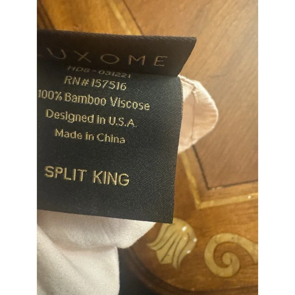 Luxome Split King Flat Bed Sheet 100%Bamboo Viscose Made In USA